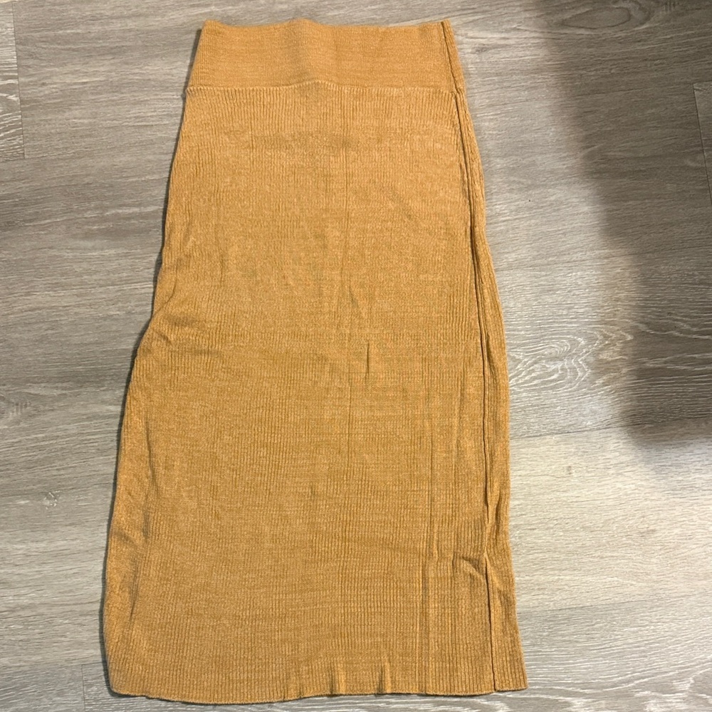 Free People Tan Pencil Skirt